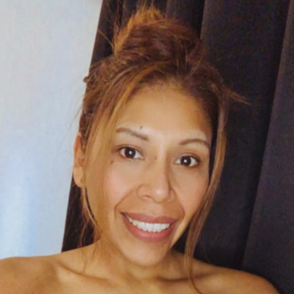 Monica smiling